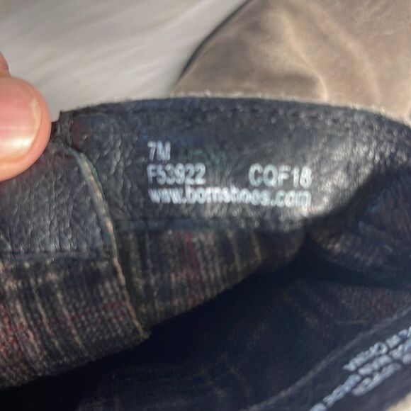 Born Ouvea Grey Suede Braided Strap Booties Sz 7 - Picture 6 of 7